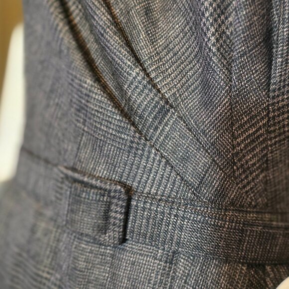 ANTONIO MELANI Professional Belted Sleeveless Brown Plaid Dress sz 4 - Picture 10 of 13